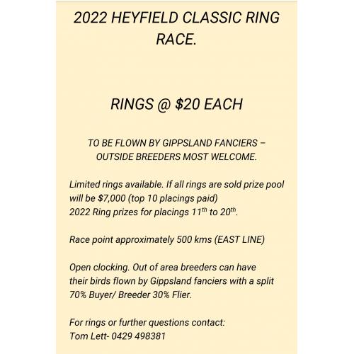 Heyfield classic rings.